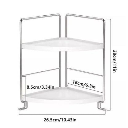 2 Tier Countertop Shelf Organizer Storage Rack for Kitchen Bathroom and Office