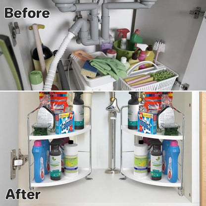2 Tier Countertop Shelf Organizer Storage Rack for Kitchen Bathroom and Office