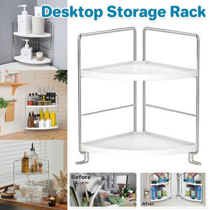 2 Tier Countertop Shelf Organizer Storage Rack for Kitchen Bathroom and Office