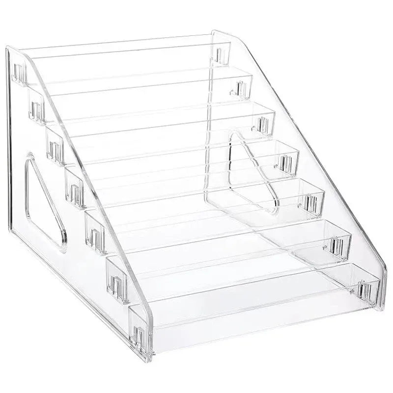 6/7 Layer Nail Polish Storage Box Multi Layer Clear Display Rack Organizer Stand - 7-Tier