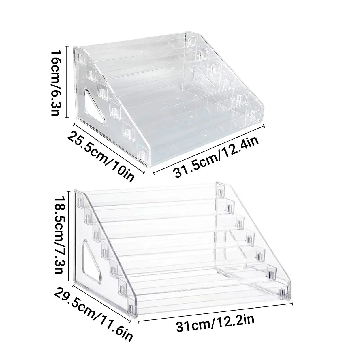 6/7 Layer Nail Polish Storage Box Multi Layer Clear Display Rack Organizer Stand - 7-Tier