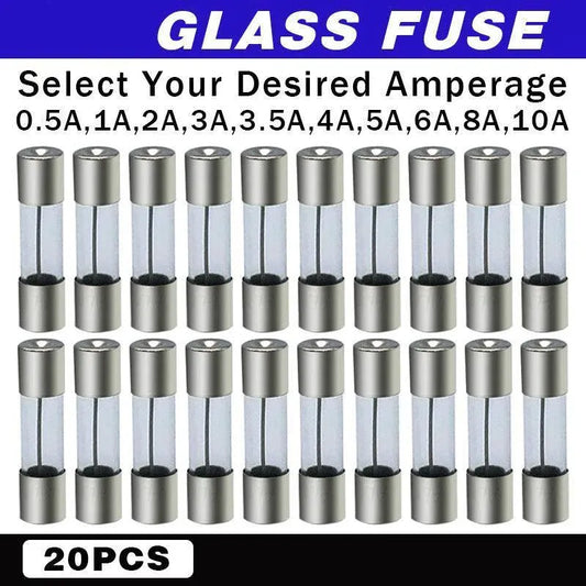 20Pcs M205 Glass Fuse 5Mm X 20Mm Slow Blow 250V / Select From 0.5A To 10A  Amp - 20PCS F5A