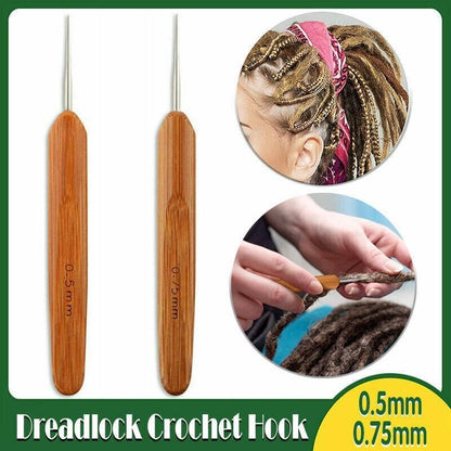 Bamboo Crochet Dreadlock Hook Needle Dread Tool Braiding Hair Maintenance Craft - 0.5MM