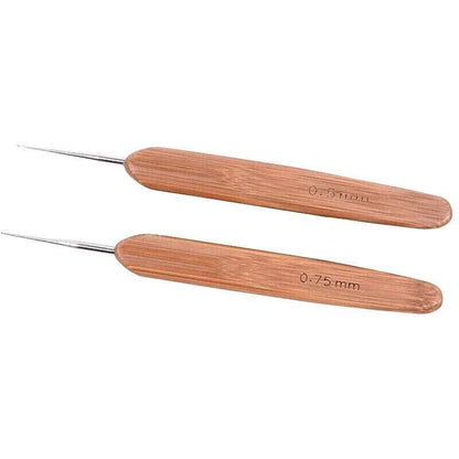 Bamboo Crochet Dreadlock Hook Needle Dread Tool Braiding Hair Maintenance Craft - 0.5MM