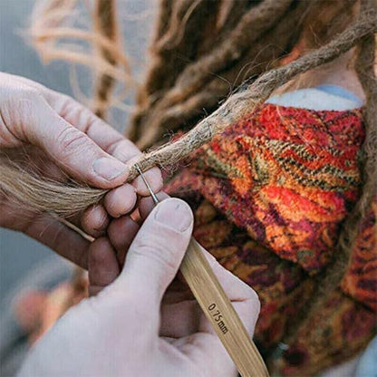Bamboo Crochet Dreadlock Hook Needle Dread Tool Braiding Hair Maintenance Craft - 0.5MM