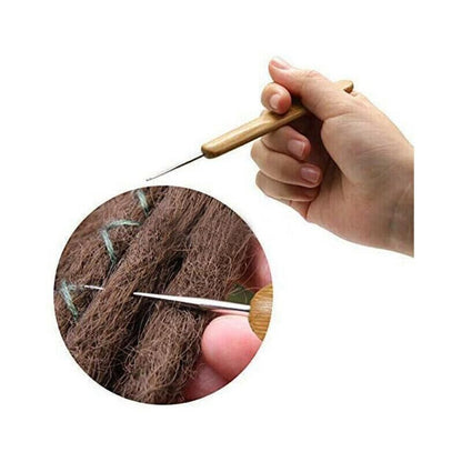 Bamboo Crochet Dreadlock Hook Needle Dread Tool Braiding Hair Maintenance Craft - 0.5MM