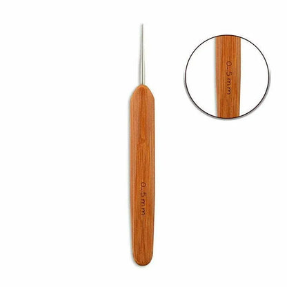 Bamboo Crochet Dreadlock Hook Needle Dread Tool Braiding Hair Maintenance Craft - 0.5MM