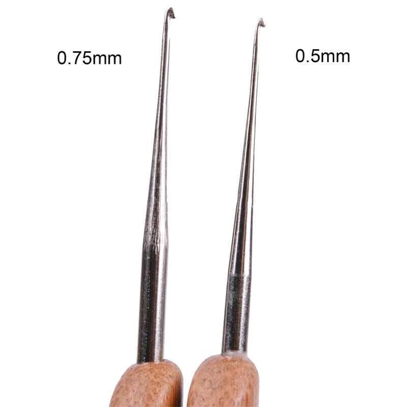 Bamboo Crochet Dreadlock Hook Needle Dread Tool Braiding Hair Maintenance Craft - 0.5MM