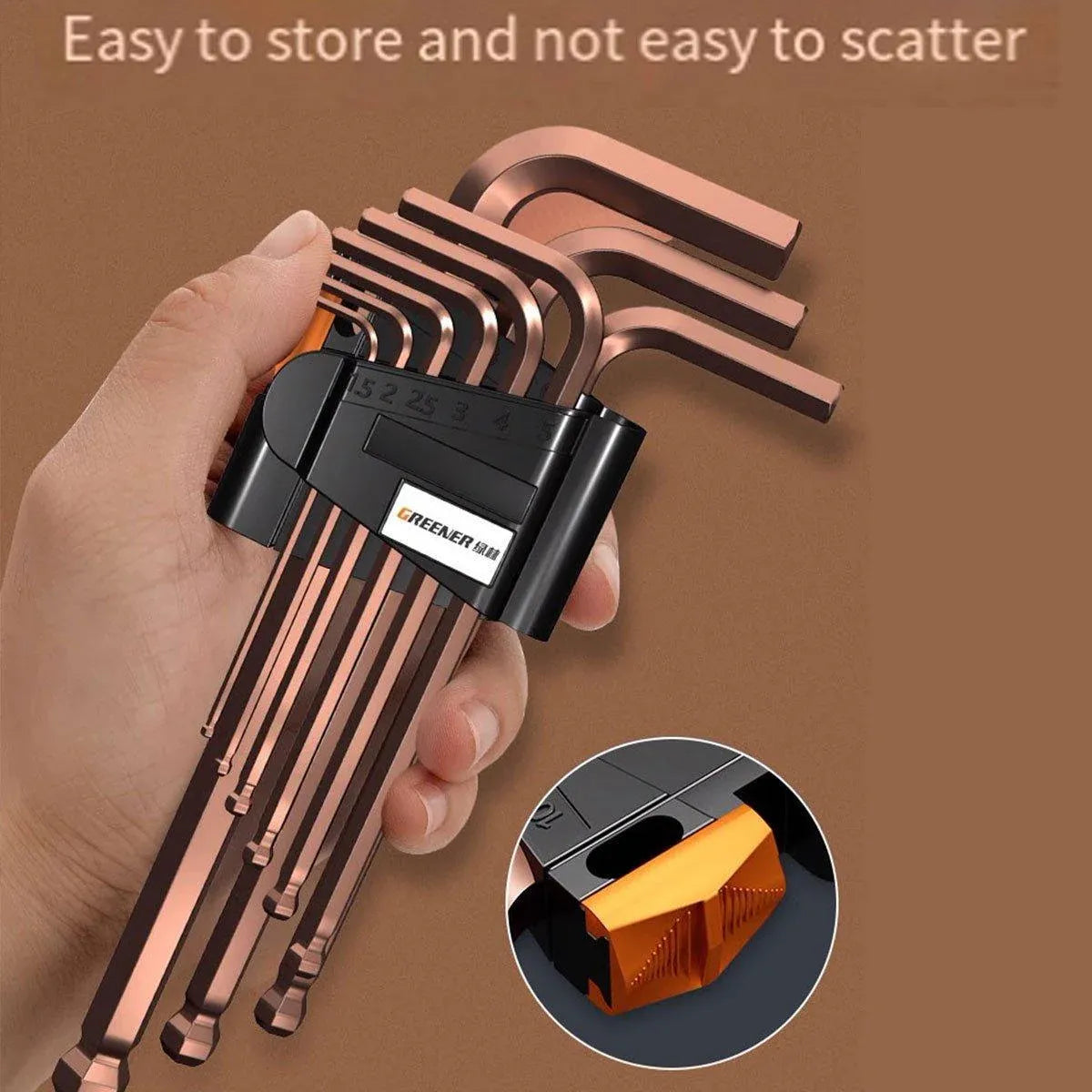 Hexagonal Wrench Set with Plate Handle Multi Size Hex Key Tool Kit for Repair - Crew cut