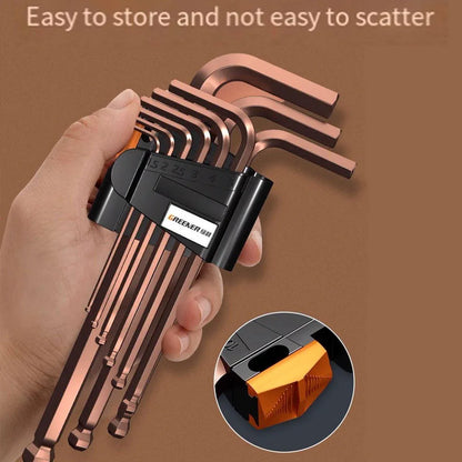 Hexagonal Wrench Set with Plate Handle Multi Size Hex Key Tool Kit for Repair - Crew cut