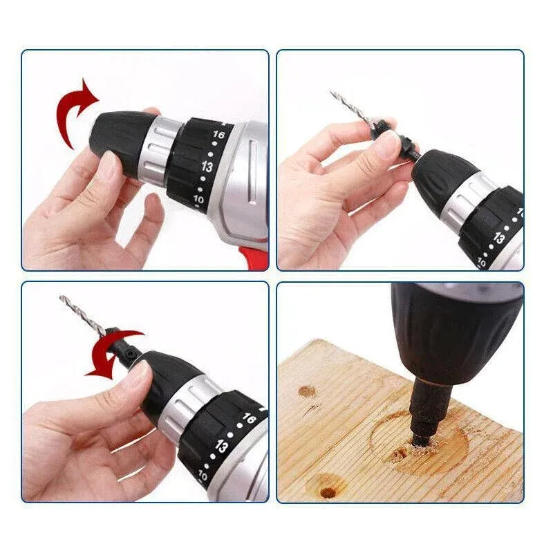 4PCS Countersink Drill Bit Set Woodworking Pilot Hole Hex Shank Tool