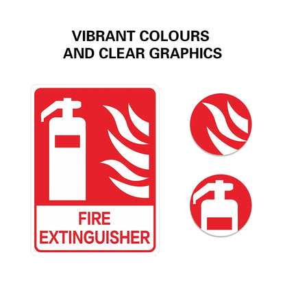 2PCS Fire Extinguisher PVC Sign Warning Safety Notice Building Warehouse Office