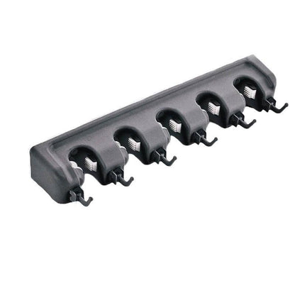 Broom Hanger Mop Holder Wall Mounted Brush Storage Rack Organizer Kitchen Tool - Black
