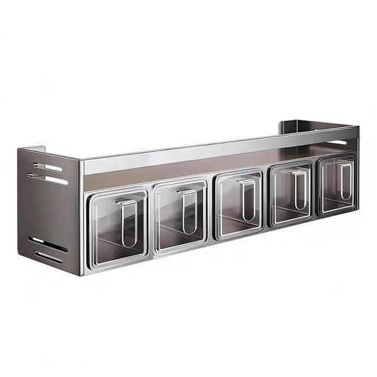 Kitchen Wall Mounted Seasoning Rack Easy Install Space Saving