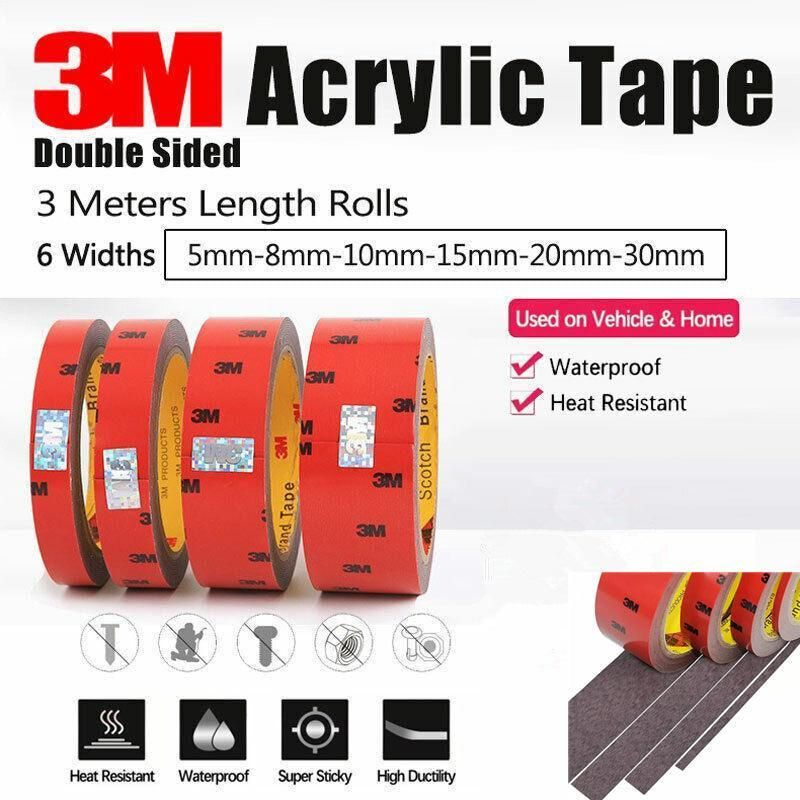 Vehicle 3M Strong Permanent Double Sided Super Sticky Versatile Roll Tape Craft - 15mm