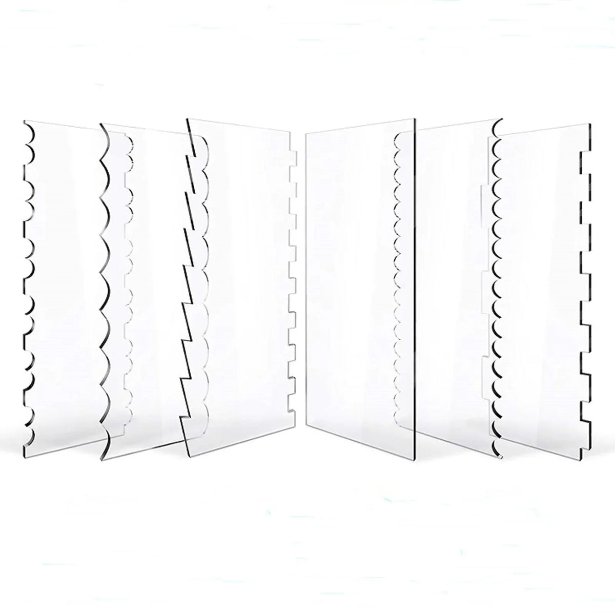 6Pcs Acrylic Cake Scraper Decorating Contour Comb Cake Edge Smoother Tools Au
