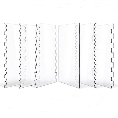6Pcs Acrylic Cake Scraper Decorating Contour Comb Cake Edge Smoother Tools Au