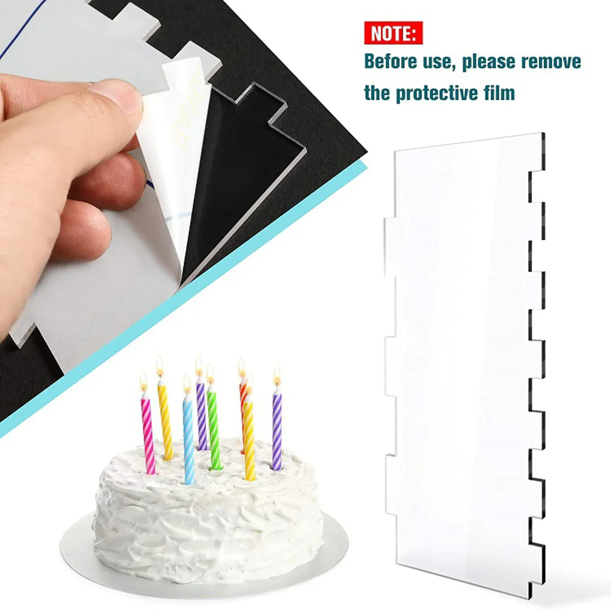 6Pcs Acrylic Cake Scraper Decorating Contour Comb Cake Edge Smoother Tools Au