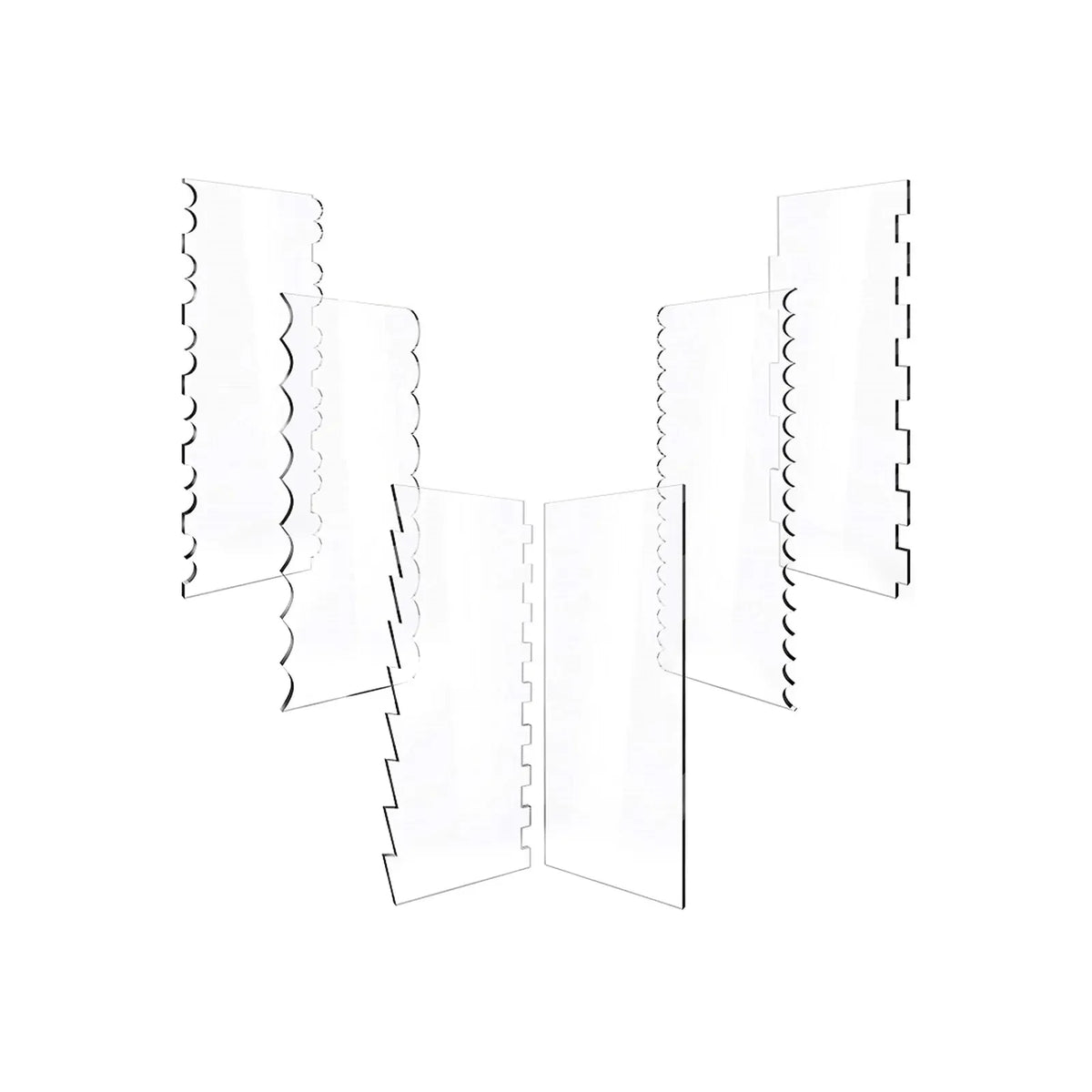 6Pcs Acrylic Cake Scraper Decorating Contour Comb Cake Edge Smoother Tools Au