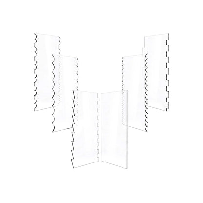 6Pcs Acrylic Cake Scraper Decorating Contour Comb Cake Edge Smoother Tools Au