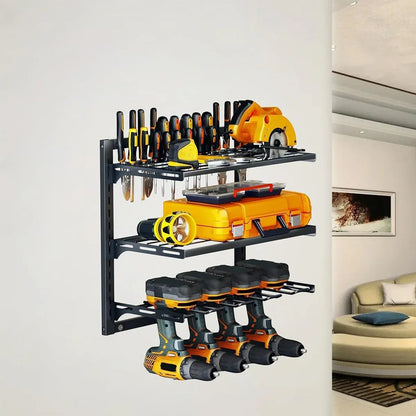 Wall Mounted Electric Drill Tool Rack Garage Screwdriver Storage Organizer