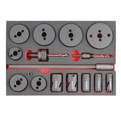 16pcs Wurth Cylinder Hole Saw Assortment Kit HSCO8 SYSKO 19–76 MM