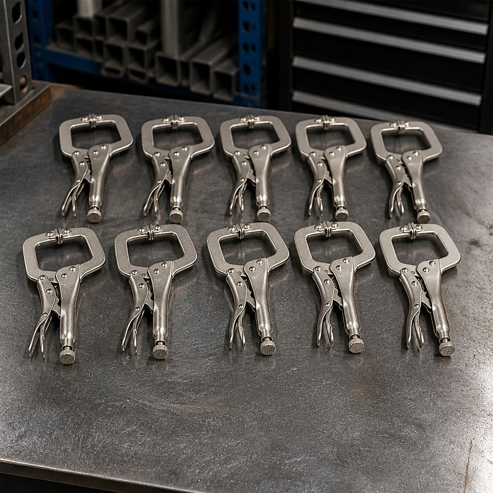 10pc Heavy Duty Steel C-Clamps 6" Mig Welding Locking Plier Vice Grip