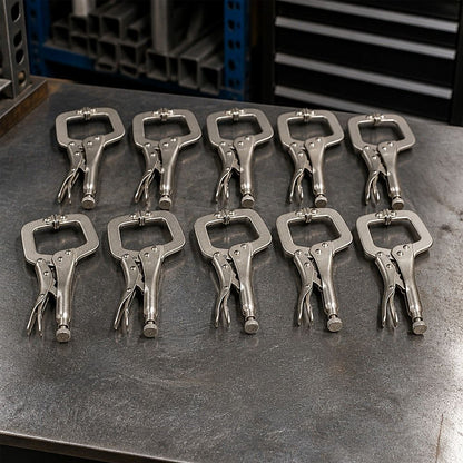 10pc Heavy Duty Steel C-Clamps 6" Mig Welding Locking Plier Vice Grip