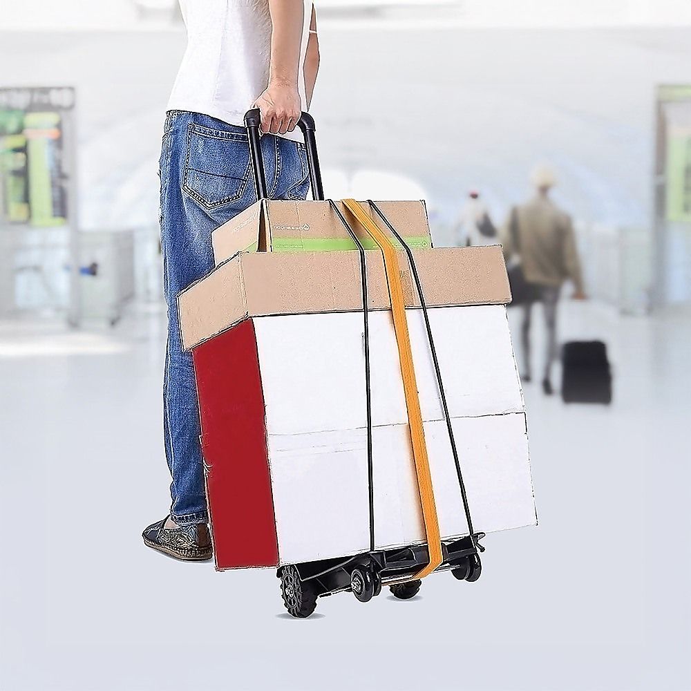 Portable Cart Folding Dolly Push Truck Hand Collapsible Trolley Luggage 70Kg
