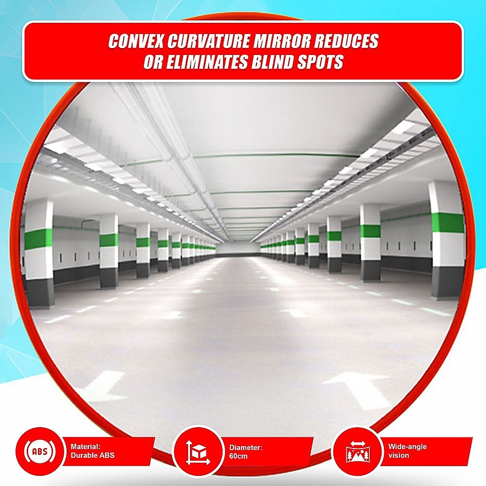 60cm Wide Angle Security Curved Convex Road Safety Mirror Traffic Driveway