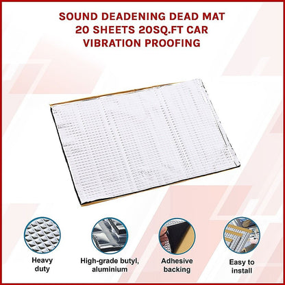 Sound Deadening Dead Mat 20 Sheets 20sq.ft Car Vibration Proofing