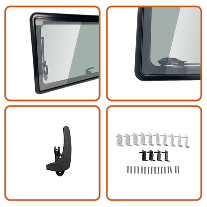 RV Caravan Camper Van Hinged Push Out Window Motorhome Exit Window 900mm x 500mm