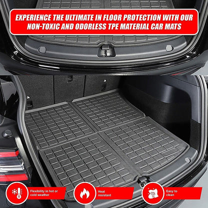 6 piece Tesla Model Y Floor Mats for Front and Rear Trunk Front Passenger and Driver Side