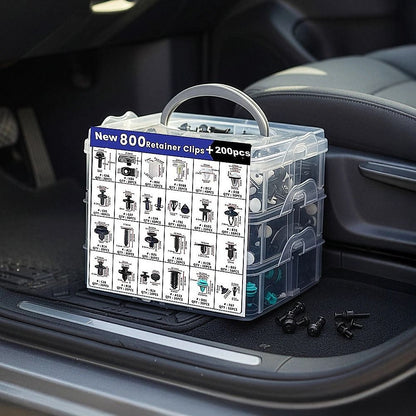 1000PCS Car Retainer Clips Auto Fasteners Push Trim Clips Pin Rivet Bumper Kit