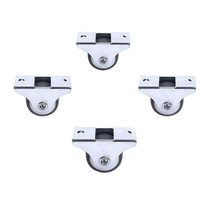 Mini Fixed Caster Wheels Rubber Low Profile Set 4