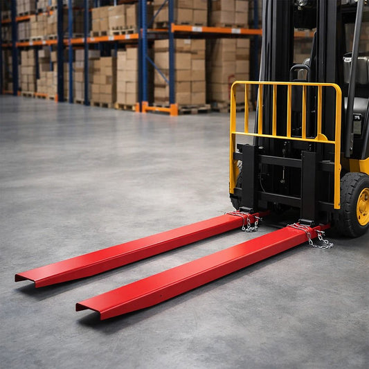 Heavy Duty Pallet Fork Extensions 184cm Carbon Steel Forklift Attachments with Safety Pins for Extended Load Handling