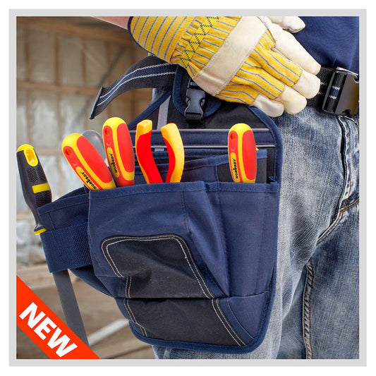6-Piece Insulated Screwdriver Set - 1000V Rated, CR-V Steel with Magnetic Tips & Wall Rack