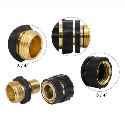 American Standard 3/4 Inch Brass Quick Connect Garden Hose Adapter (4 Male & 4 Female)