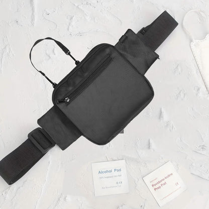 Grey and Black Nurse Utility Belt Bag - Multi-Pocket Medical Organizer Waist Pack for Tools & Essentials