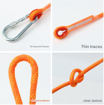White 10mm Double Hook Climbing Rope Set - 20m Durable Outdoor Safety Rescue Cord