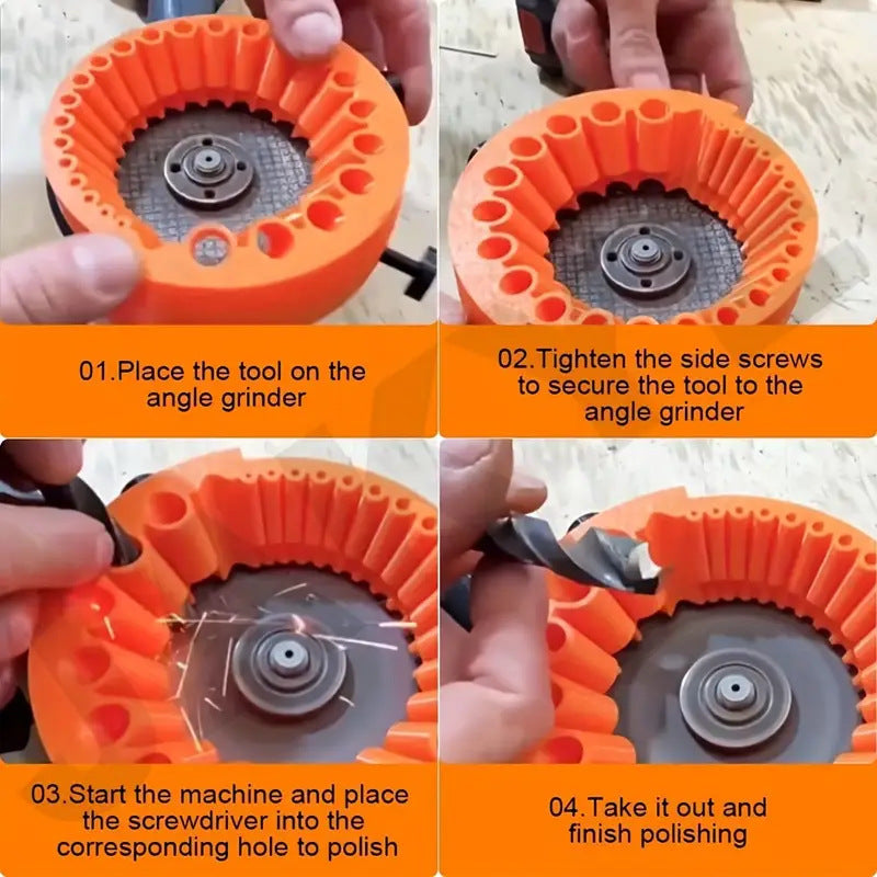 2 PCS Black Universal Drill Bit Sharpener Attachment - Revive Dull Bits with Your Angle Grinder