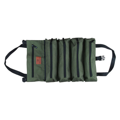 Heavy-Duty Canvas Tool Roll Up Bag & Organizer Tote - Multi-Pocket Wrench & Tool Pouch(Blue)