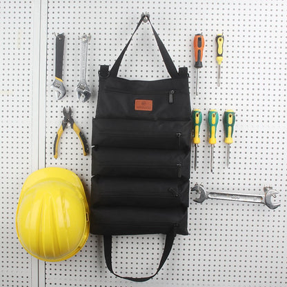 Heavy-Duty Canvas Tool Roll Up Bag & Organizer Tote - Multi-Pocket Wrench & Tool Pouch(Green)