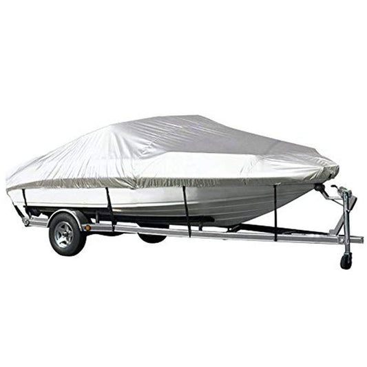 Grey Heavy Duty Waterproof Tarp Covers with Storage Bag, Fits V-Hull, Fish&Ski, Pro-Style, Fishing, Runabout, Bass Boats, 20-22FT(700cm*320cm)