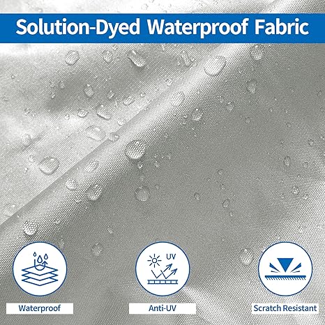 Black Heavy Duty Waterproof Tarp Covers with Storage Bag, Fits V-Hull, Fish&Ski, Pro-Style, Fishing, Runabout, Bass Boats, 20-22FT(700cm*320cm)