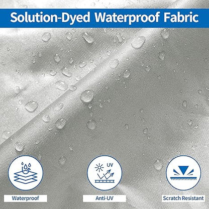 Black Heavy Duty Waterproof Tarp Covers with Storage Bag, Fits V-Hull, Fish&Ski, Pro-Style, Fishing, Runabout, Bass Boats, 20-22FT(700cm*320cm)