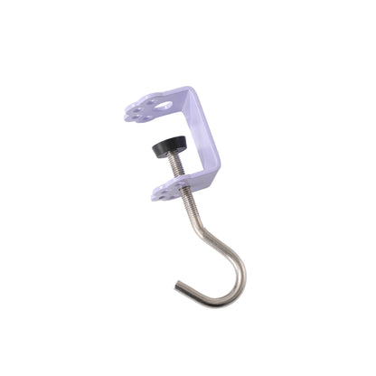 Macaron Paw Table Side Hook 2-Piece Set Adjustable Desk Hanging Clamp No-Drill Portable Bag Hook White