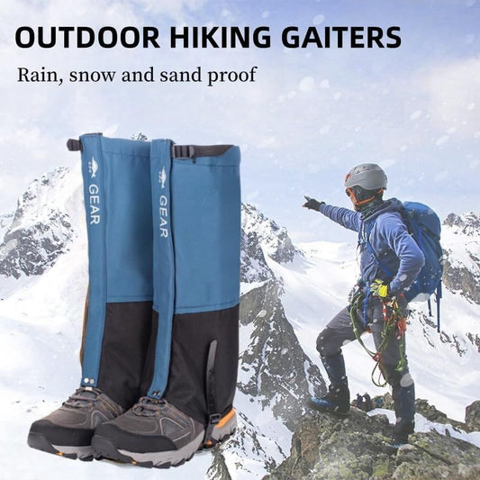 Black Breathable Nylon Waterproof Hiking Leg Gaiters and Snow Boot Gaiters (Fleece Lining) - Unisex Adjustable Sand & Mud Protection for Mountaineering & Desert Trekking, M Size