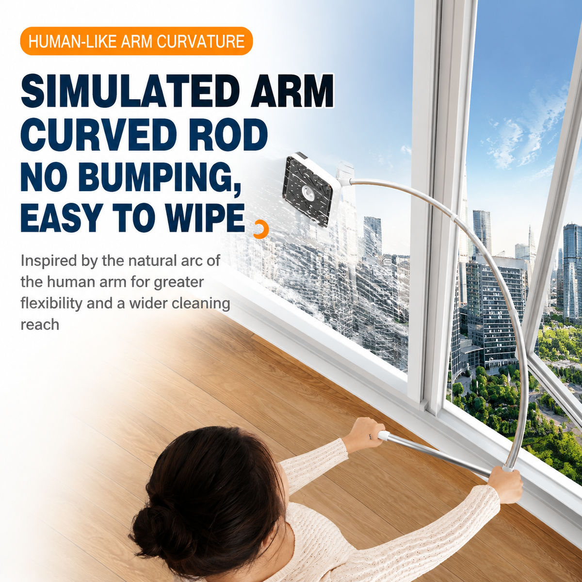 Lightweight Interior & Exterior Window Cleaner with 160CM Extendable Aluminium Pole & 8 Cleaning Pad - 2-in-1 360° Rotating Microfibre Scrubber and Squeegee for Most Household High Rise Windows