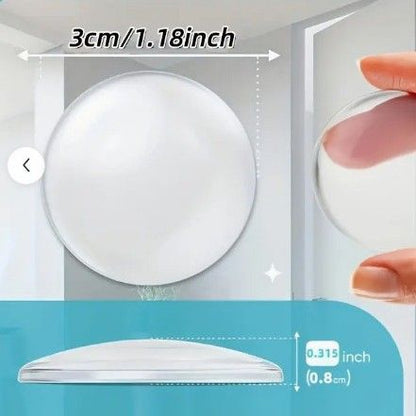 Transparent Door Handle Bumper - 10 Pcs  30mm PVC Self-Adhesive Wall Protector, Shock Absorbing Silent Cushion for Home, Bedroom & Fridge Doors
